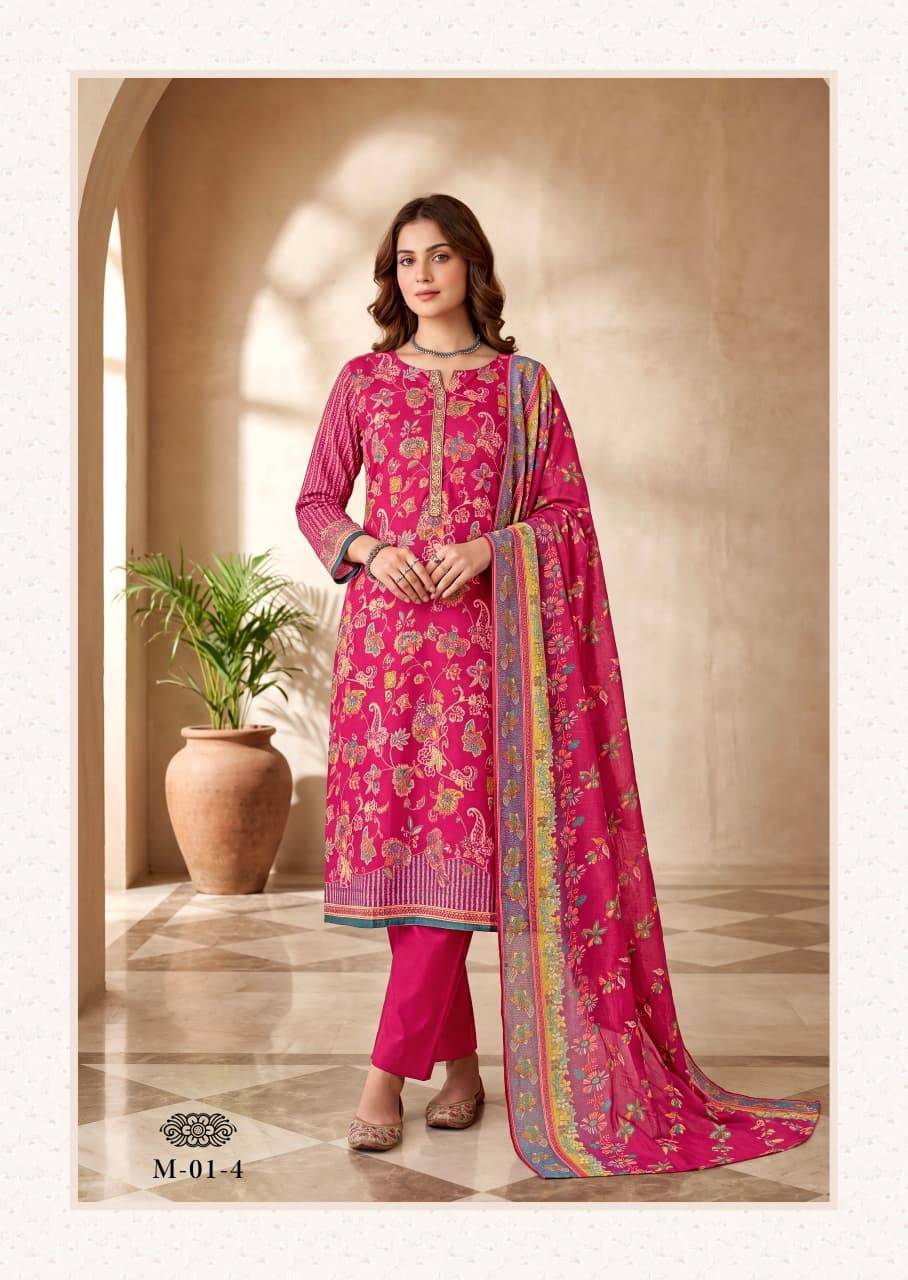 Orbit By Harshit Fashion Hub M-01 To M-06 Series Beautiful Festive Suits Stylish Fancy Colorful Casual Wear & Ethnic Wear Pure Zam Dresses At Wholesale Price
